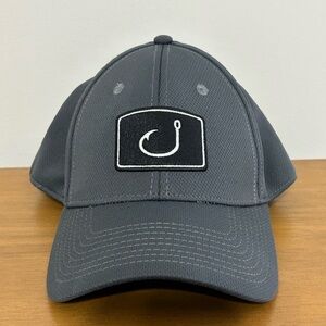 Avid Gray Fishing Fitted Hook Logo Cap